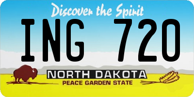 ND license plate ING720