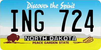 ND license plate ING724