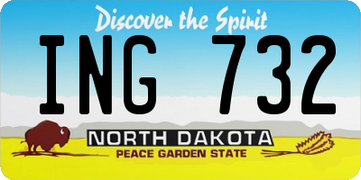 ND license plate ING732