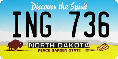 ND license plate ING736