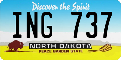 ND license plate ING737