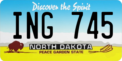 ND license plate ING745