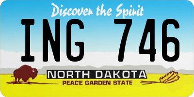 ND license plate ING746