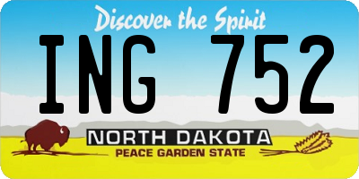 ND license plate ING752
