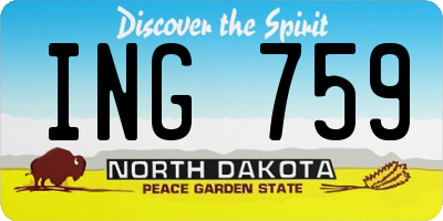 ND license plate ING759