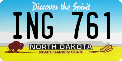 ND license plate ING761