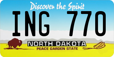 ND license plate ING770