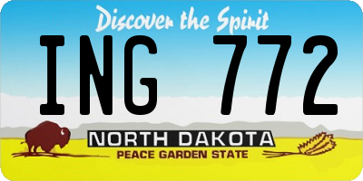 ND license plate ING772