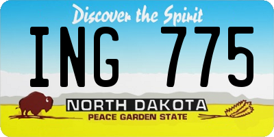 ND license plate ING775