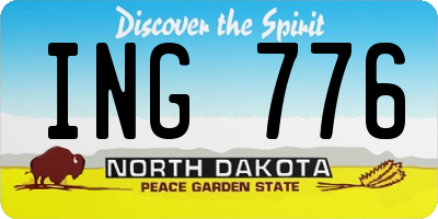 ND license plate ING776