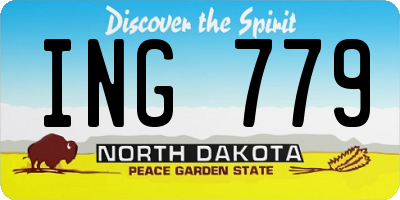 ND license plate ING779