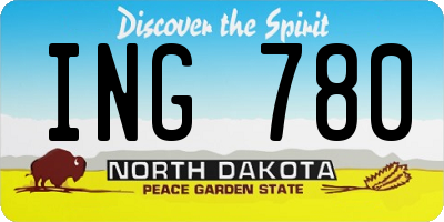 ND license plate ING780