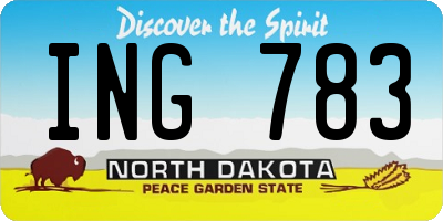 ND license plate ING783