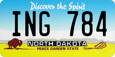 ND license plate ING784