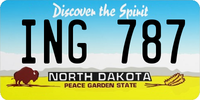 ND license plate ING787