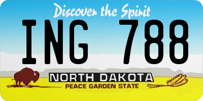 ND license plate ING788