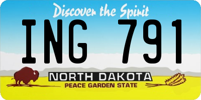 ND license plate ING791