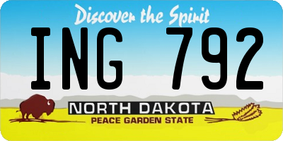 ND license plate ING792