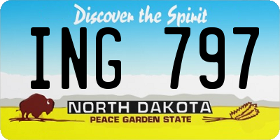 ND license plate ING797