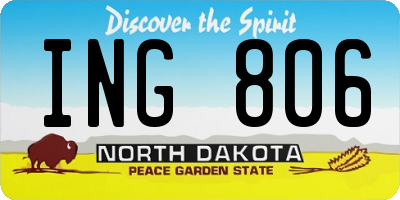 ND license plate ING806