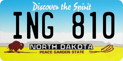 ND license plate ING810