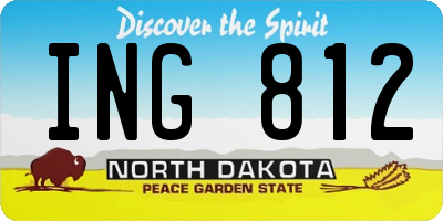 ND license plate ING812