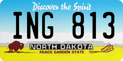 ND license plate ING813