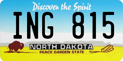 ND license plate ING815