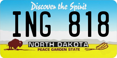 ND license plate ING818