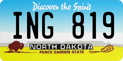 ND license plate ING819