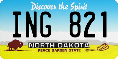ND license plate ING821