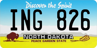 ND license plate ING826