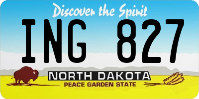 ND license plate ING827