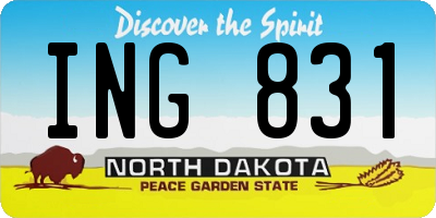 ND license plate ING831