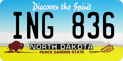 ND license plate ING836