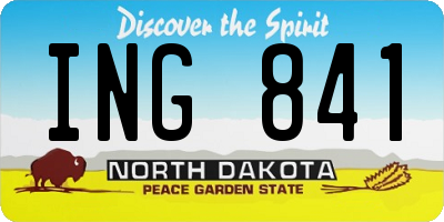 ND license plate ING841