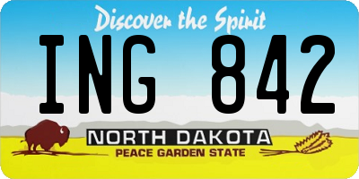 ND license plate ING842