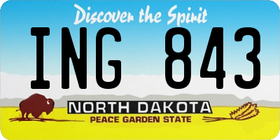 ND license plate ING843