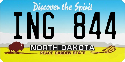 ND license plate ING844