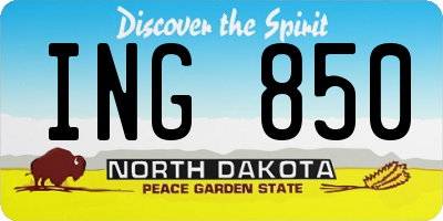 ND license plate ING850