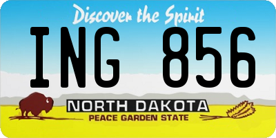 ND license plate ING856
