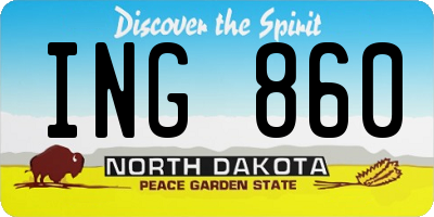 ND license plate ING860