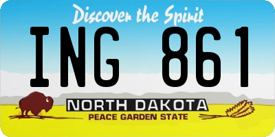 ND license plate ING861