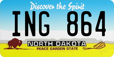 ND license plate ING864