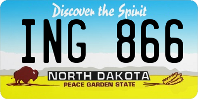 ND license plate ING866