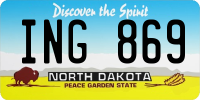 ND license plate ING869