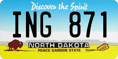ND license plate ING871