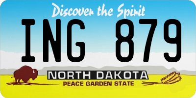ND license plate ING879