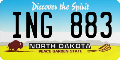 ND license plate ING883