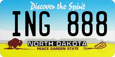 ND license plate ING888